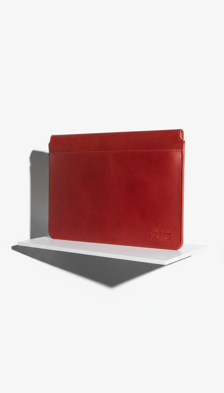 Gallery Red Vegan Leather Laptop Sleeve